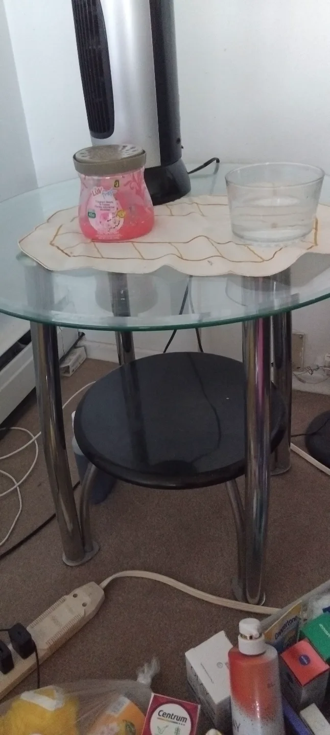 2 side glass round tables for free thumbnail