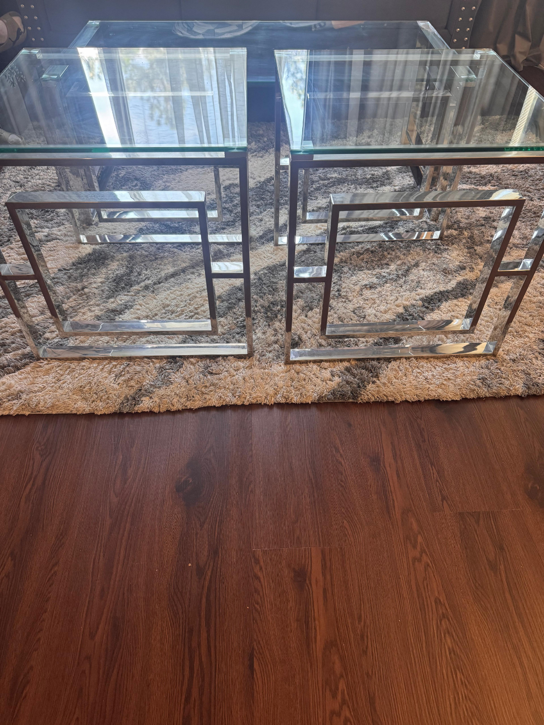 Glass Top Coffee Table Set