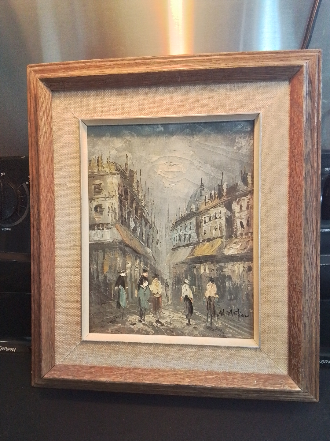Vintage Ed Mathieu Parisian Street Scene Painting
