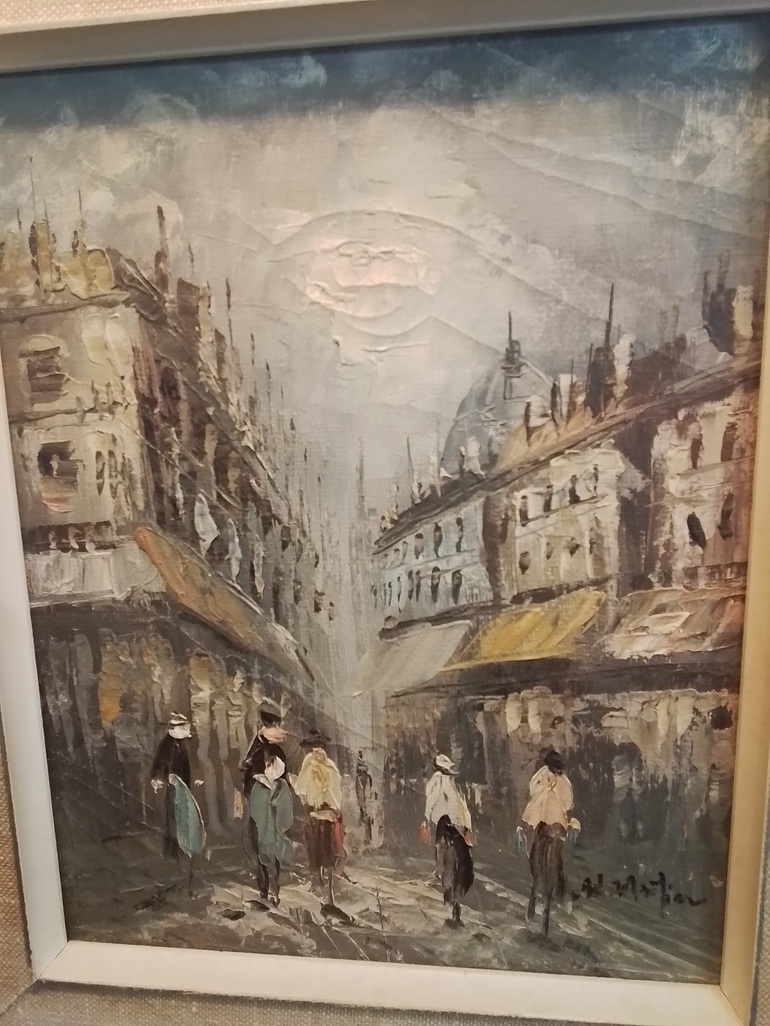 Vintage Ed Mathieu Parisian Street Scene Painting - photo 2