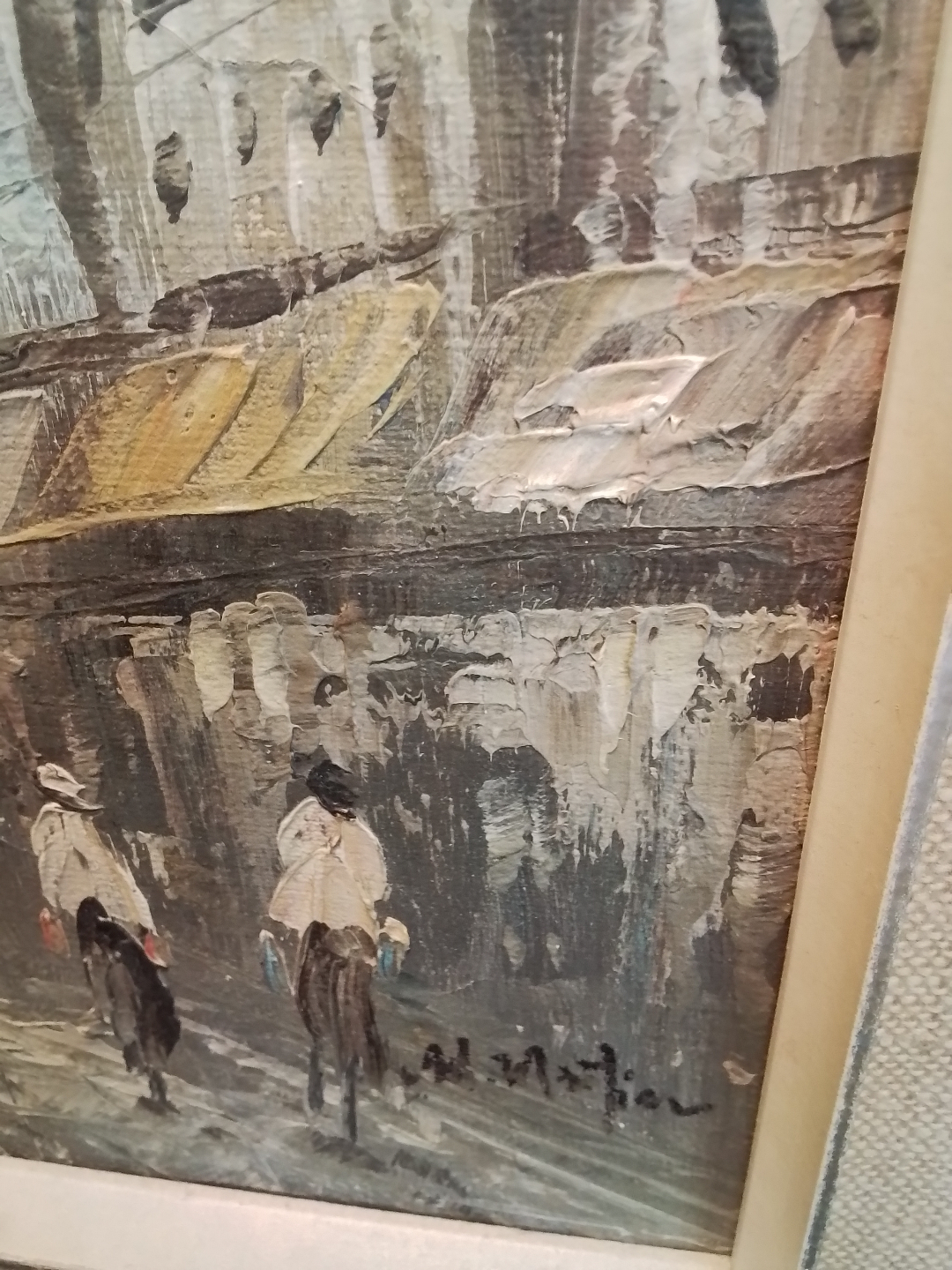 Vintage Ed Mathieu Parisian Street Scene Painting - photo 3