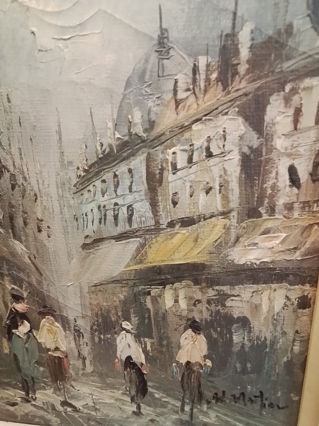 Vintage Ed Mathieu Parisian Street Scene Painting - photo 5