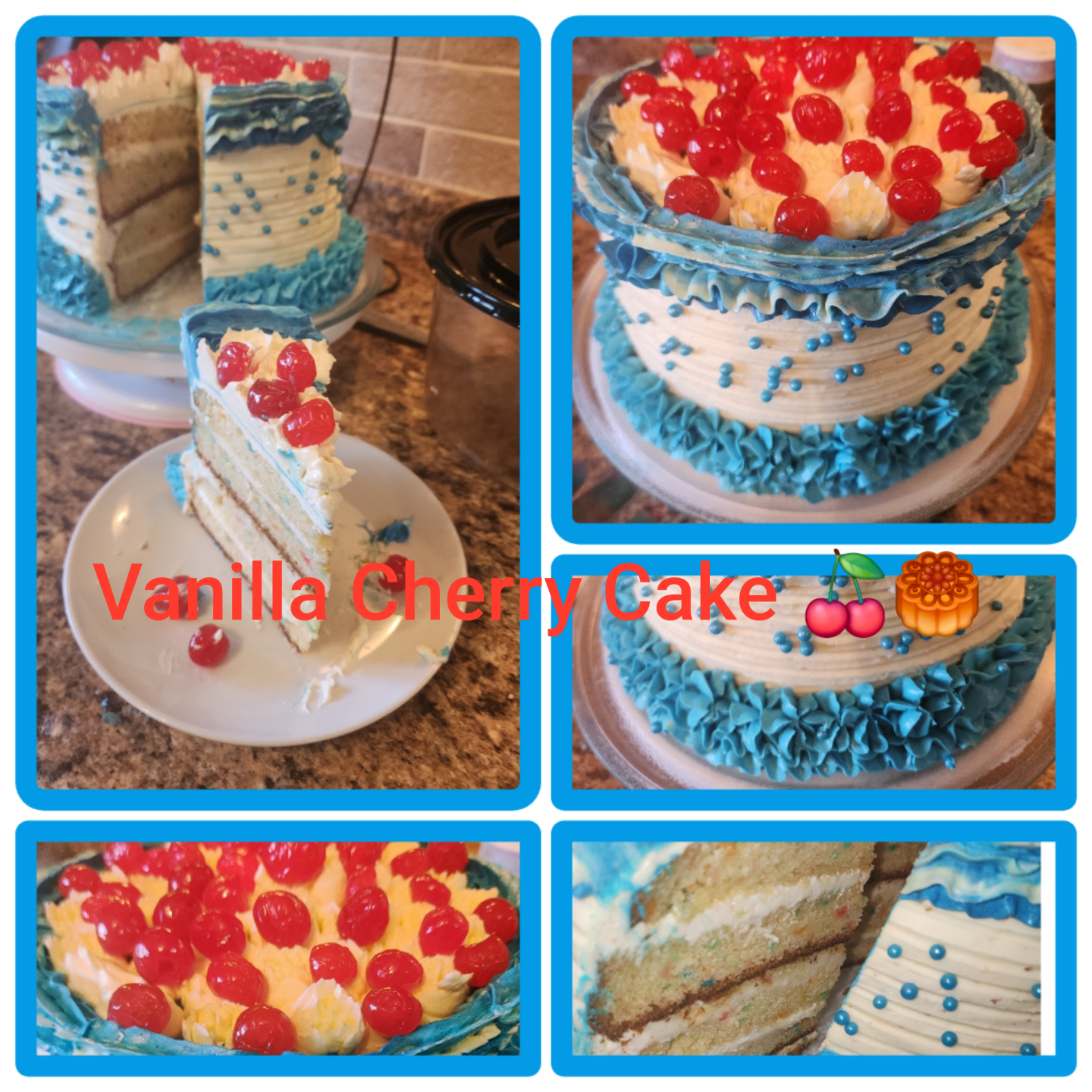 Homemade Vanilla Cherries Cake