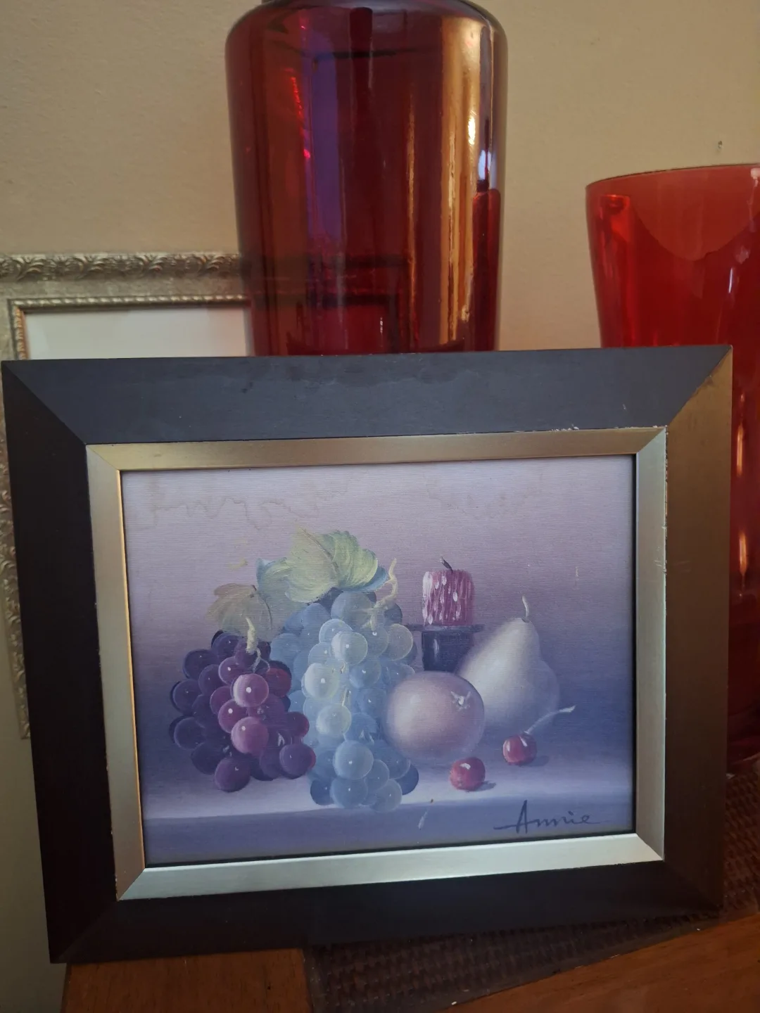 Framed still life painting of fruit thumbnail