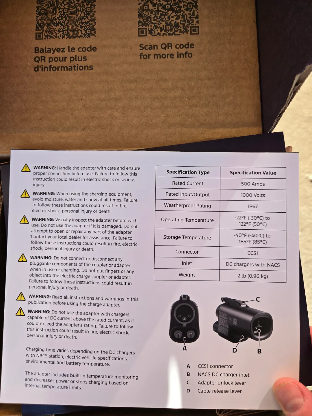 NACS to CCS1 charger adapter image indicator(2)