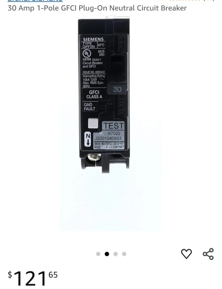 Siemens 30 Amp 1-Pole GFCI Plug-On Neutral Circuit Breaker thumbnail