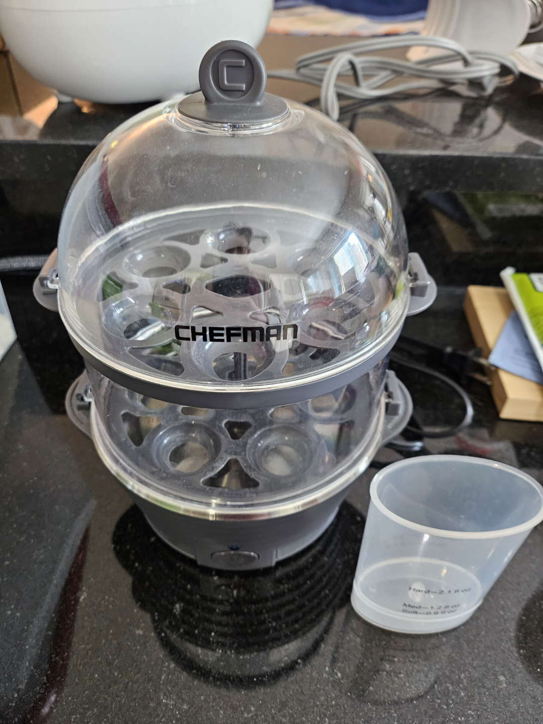 Egg cooker (up to a dozen at a time)