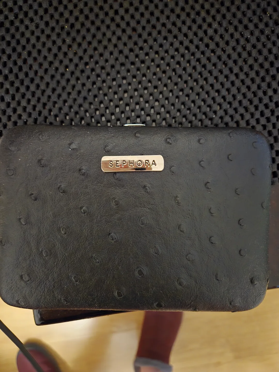 Sephora Black Ostrich-Print Makeup Case thumbnail