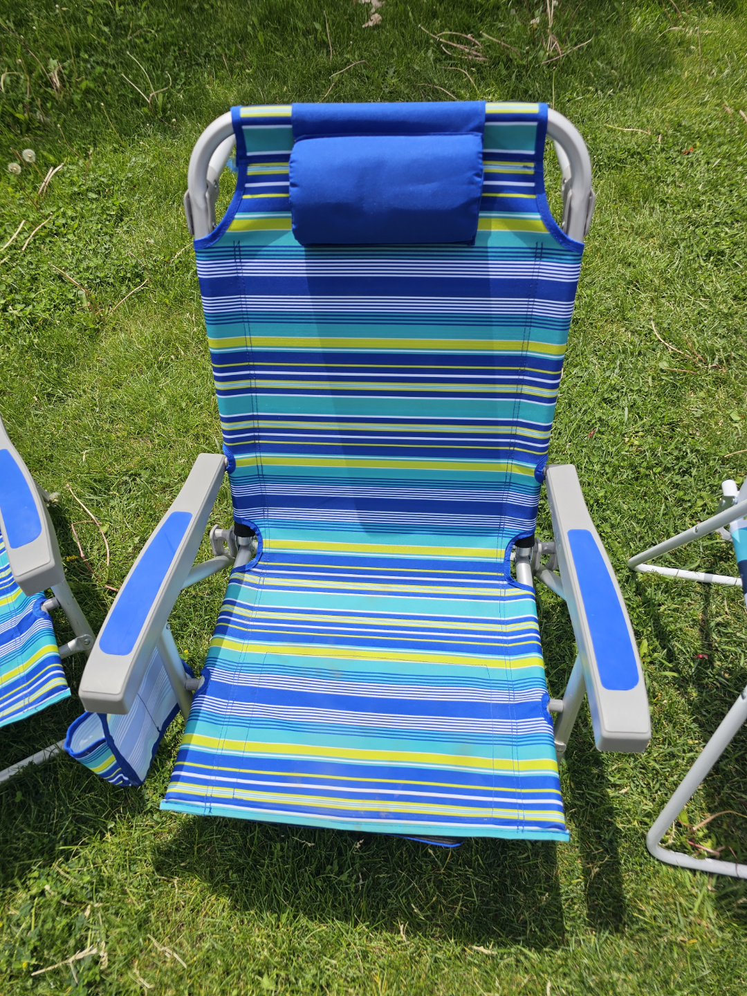 Beach Chairs - Blue & Green Stripes - photo 2