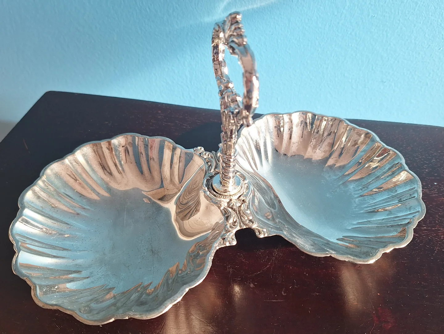 Vintage Silver Plated Double Dish Server thumbnail