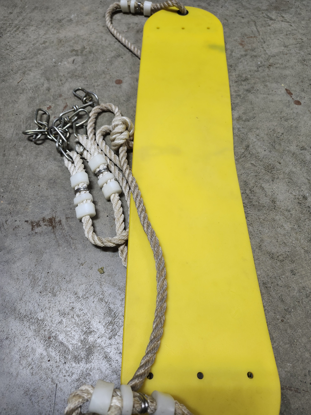 Yellow Plastic Swing Seats with Ropes