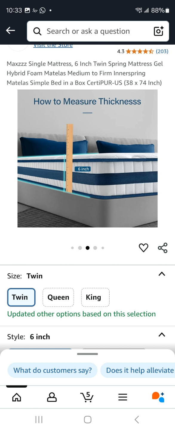 Twin Mattress – Gel Hybrid Foam – $40 - photo 5