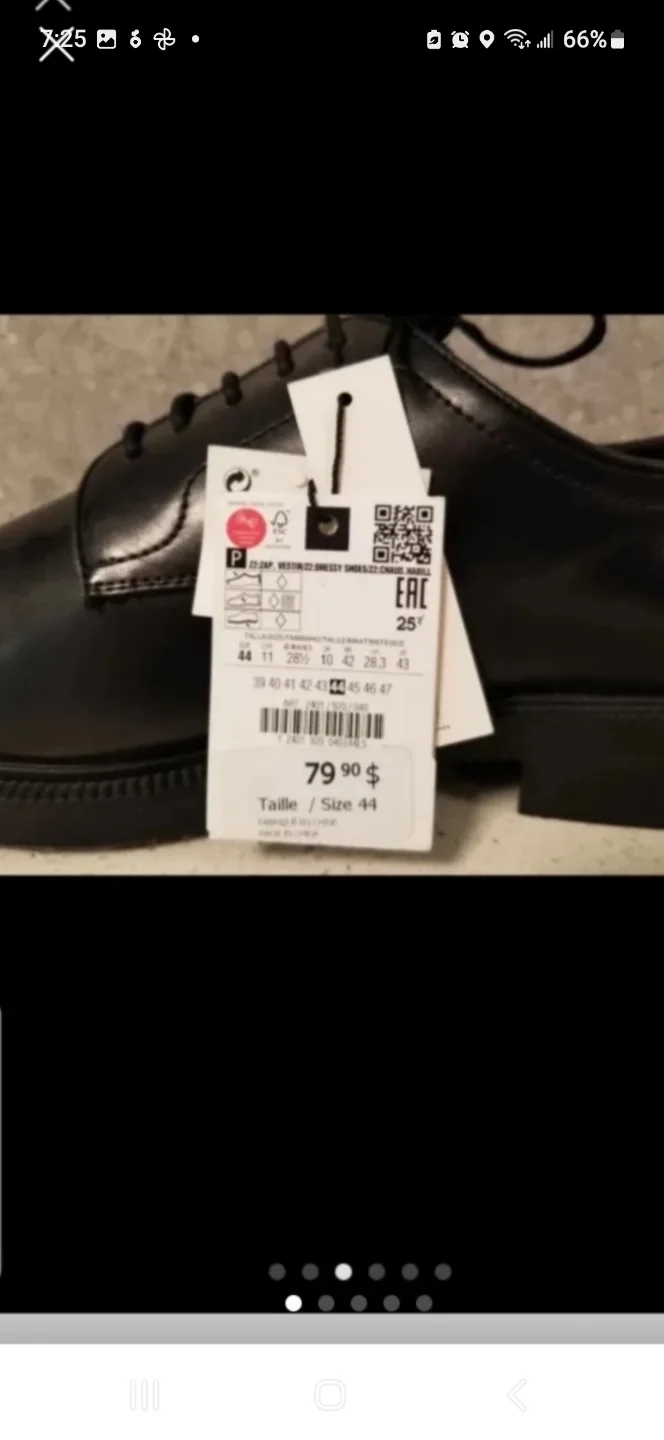 ZARA LEATHER SHOES Black SZ 44,10.5 B/New tagged image indicator(3)
