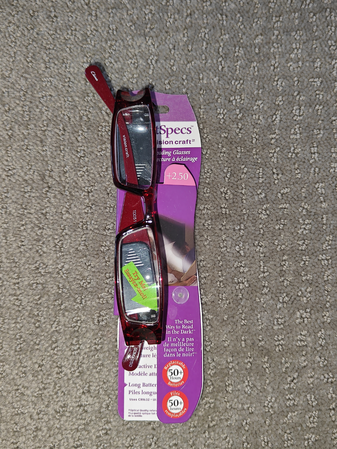 LightSpecs Reading Glasses with LED Lights - Eyeglasses +2.50