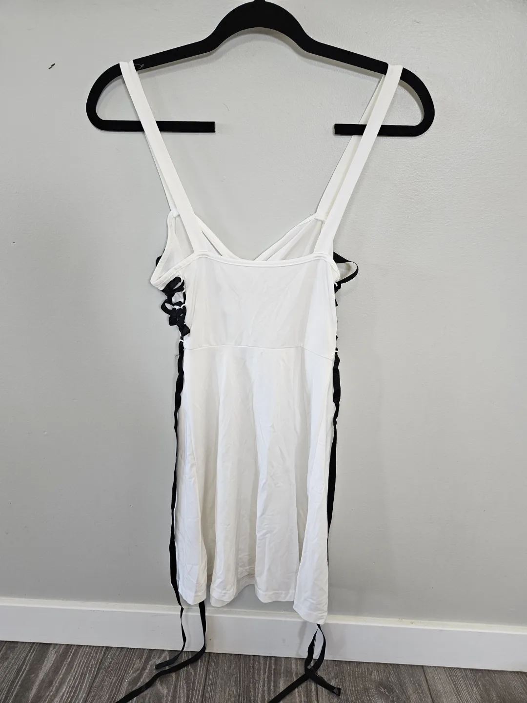 White Lace-Up Mini Dress image indicator(2)