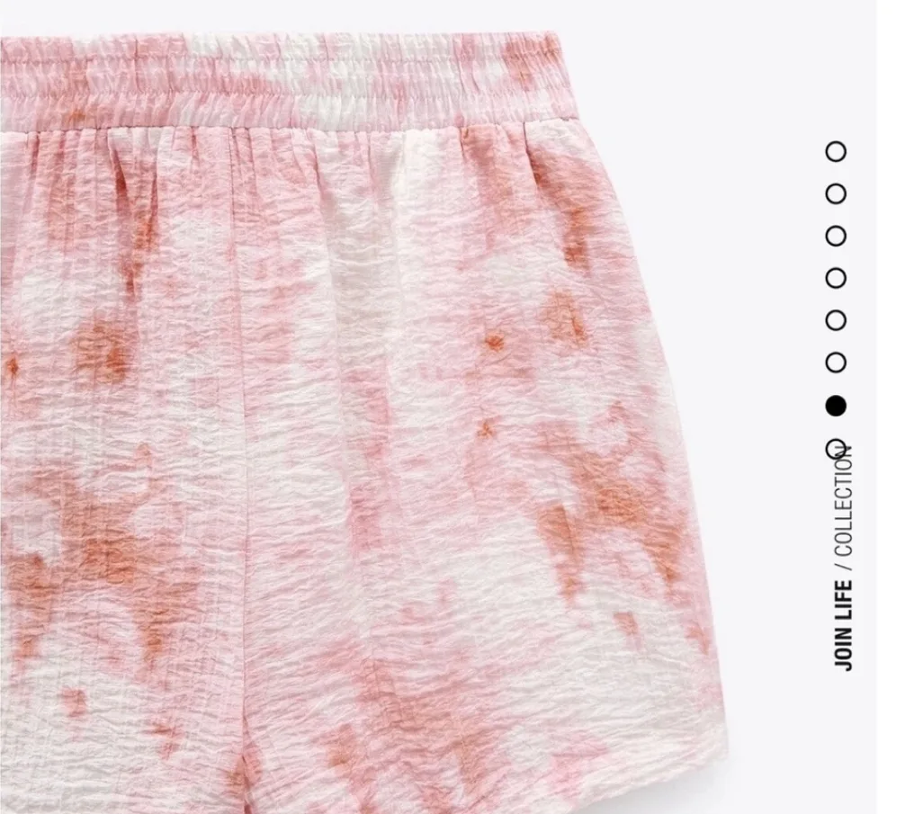 Zara Crinkle Pink Tie-Dye Shorts NEW image indicator(2)