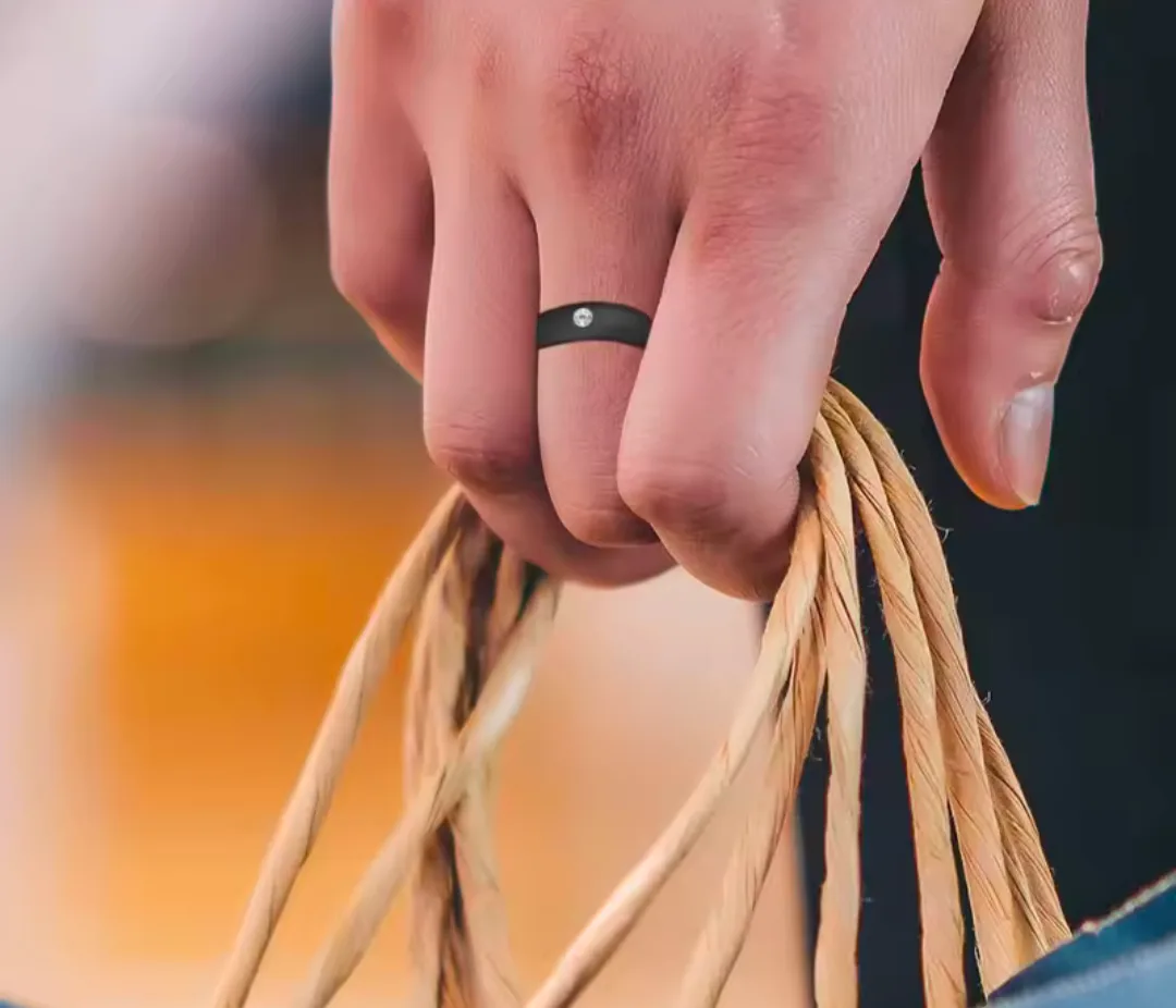 🏒FREE NEW Black Silicone Ring Size 5 image indicator(2)