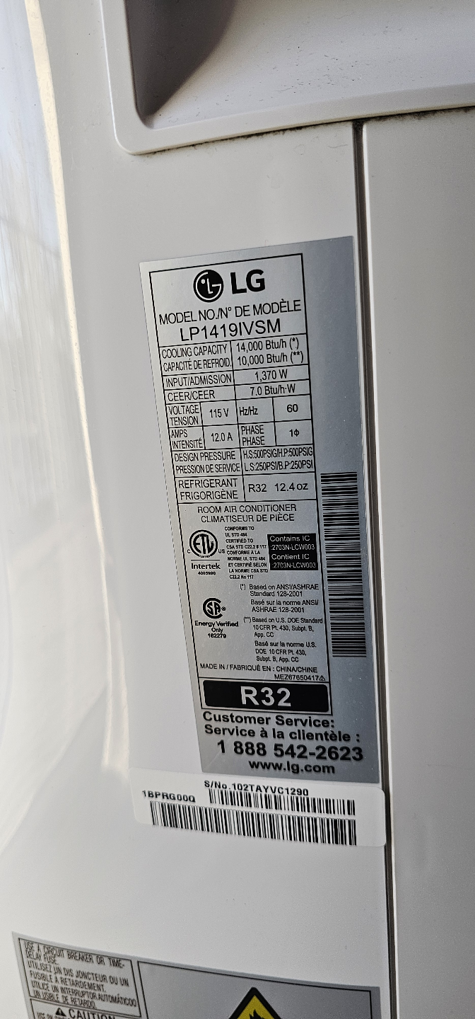 LG Portable Air Conditioner 14,000BTU - photo 4