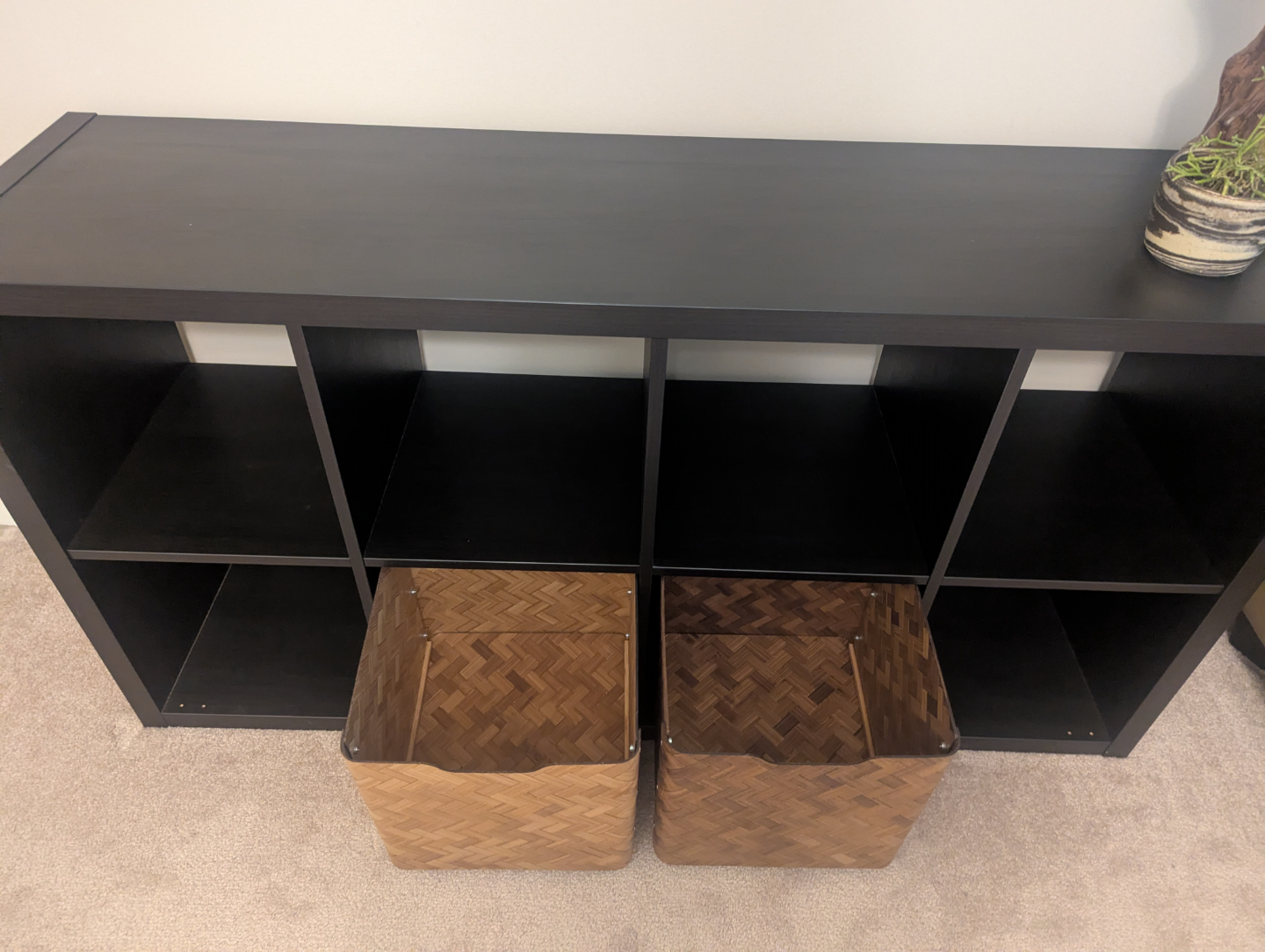 IKEA Kallax 8 Cube Shelving Unit - Black-Brown