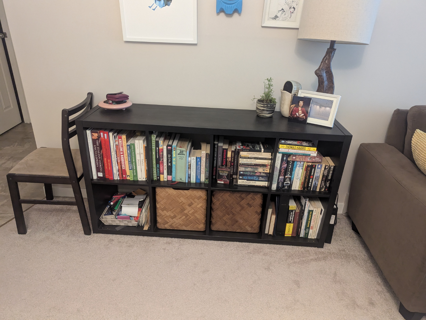 IKEA Kallax 8 Cube Shelving Unit - Black-Brown - photo 3