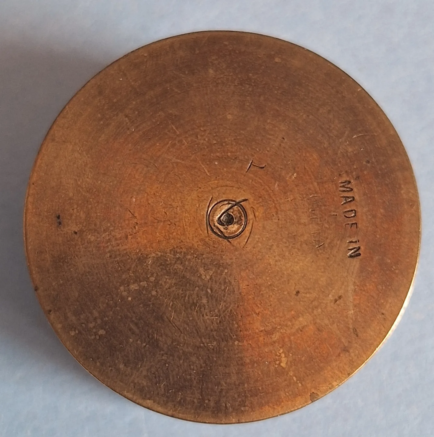 Vintage Brass Trinket Pill  Box with Floral Design image indicator(7)