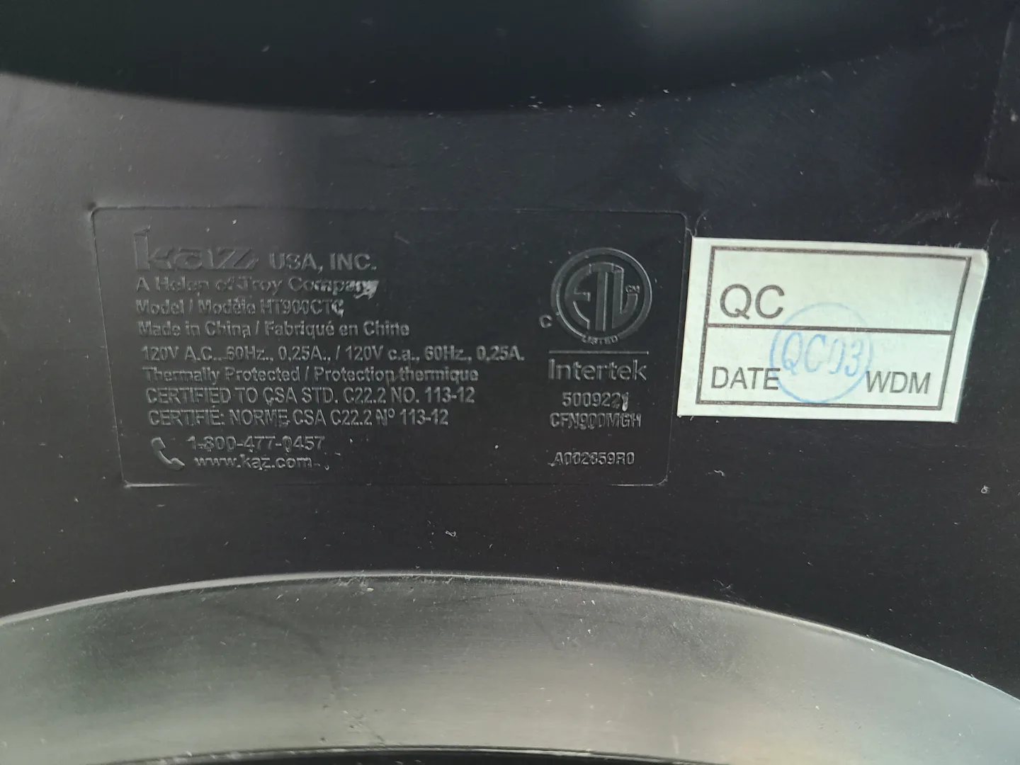 Honeywell Turbo Force Power+ Fan HT900CTC image indicator(4)