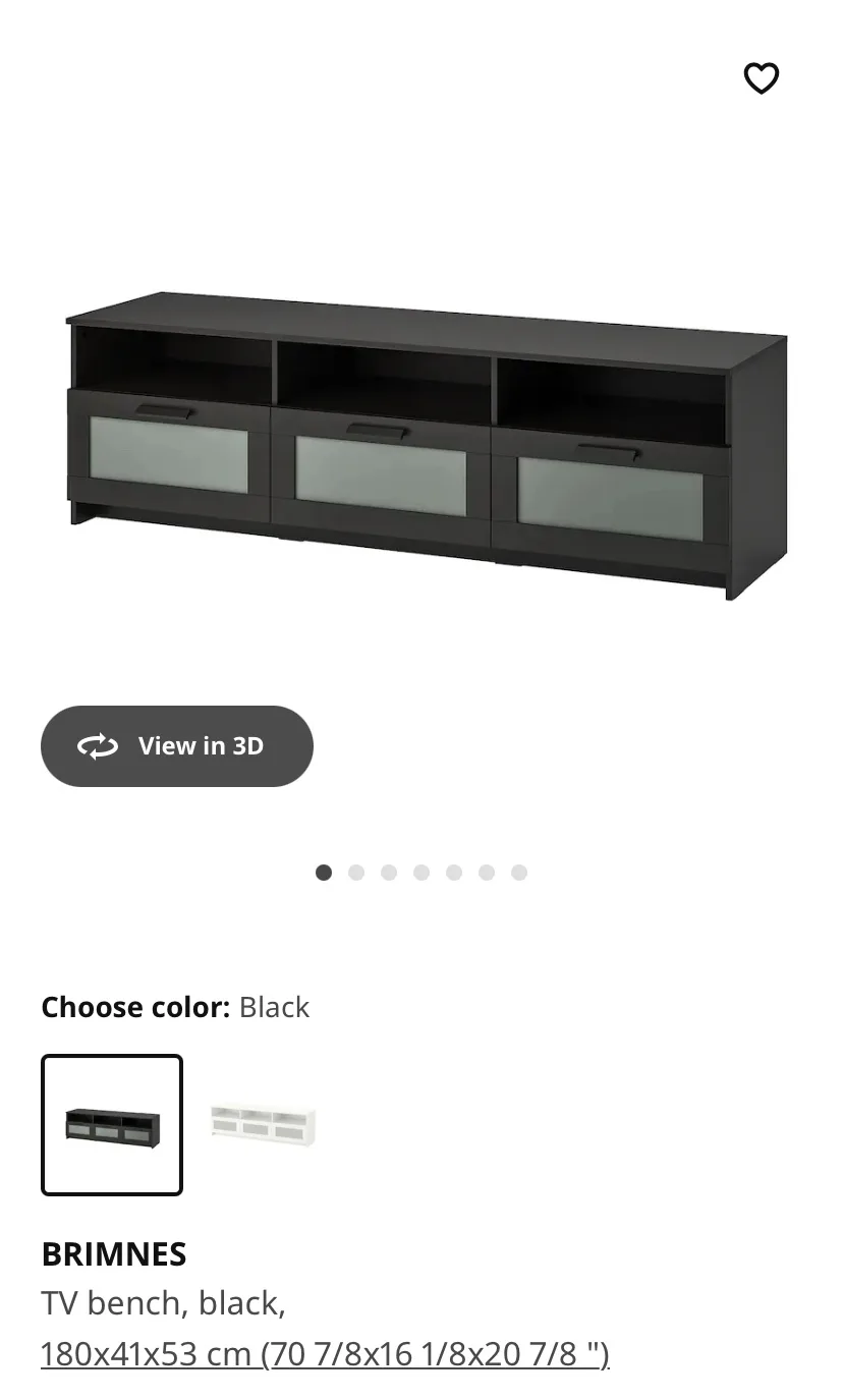 IKEA BRIMNES TV Bench - Black thumbnail