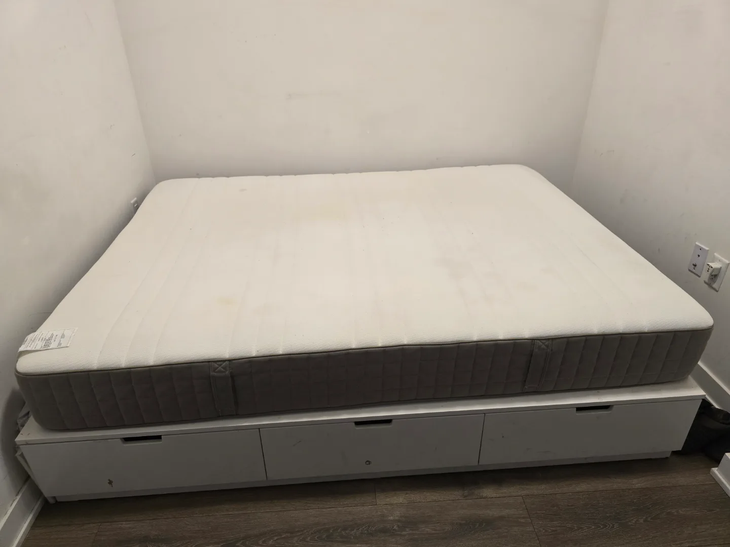 IKEA Bed frame with storage and mattress thumbnail