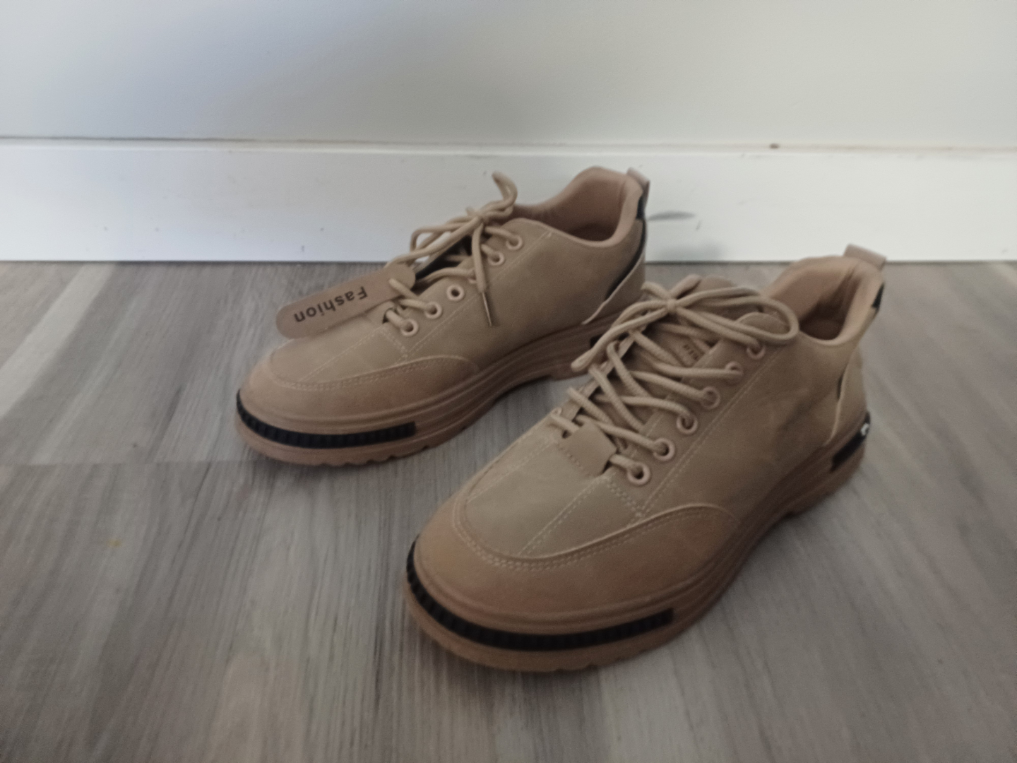 Men's Beige Casual Lace-Up Sneakers - photo 4