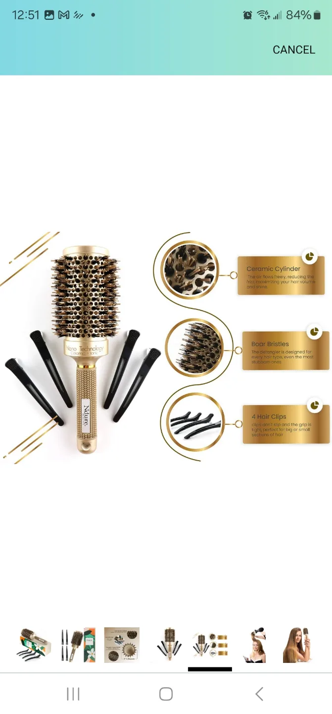 Ndure Beauty Hair Brush for Blow Drying, Curling.. image indicator(2)