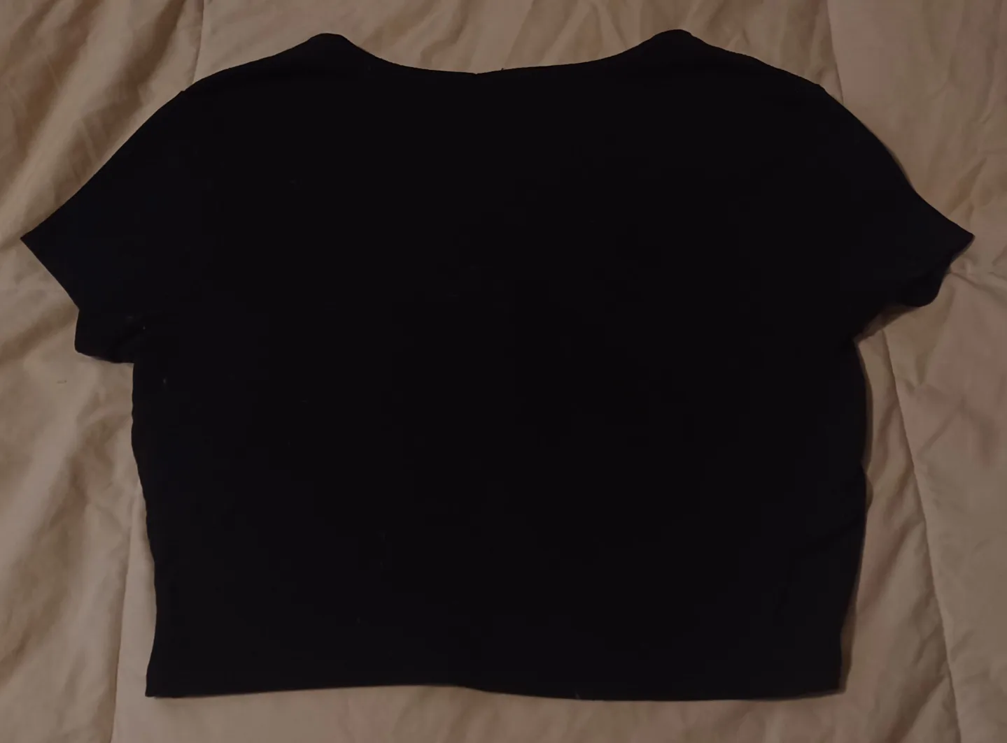 Black Button-Up Crop Top - Size Medium image indicator(2)