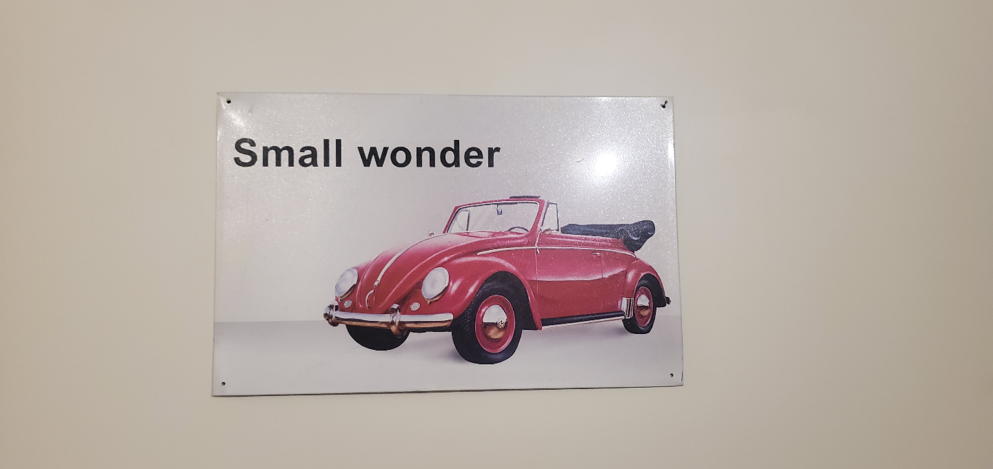 Vintage Volkswagen Beetle Metal Sign - Small Wonder - photo 2