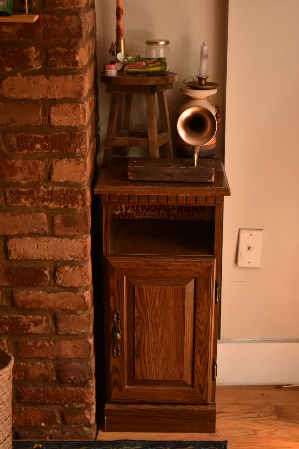 Rustic Mini  End Table with Cabinet