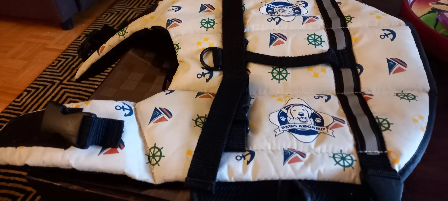 Paws Aboard Dog Life Jacket - Nautical Design image indicator(2)