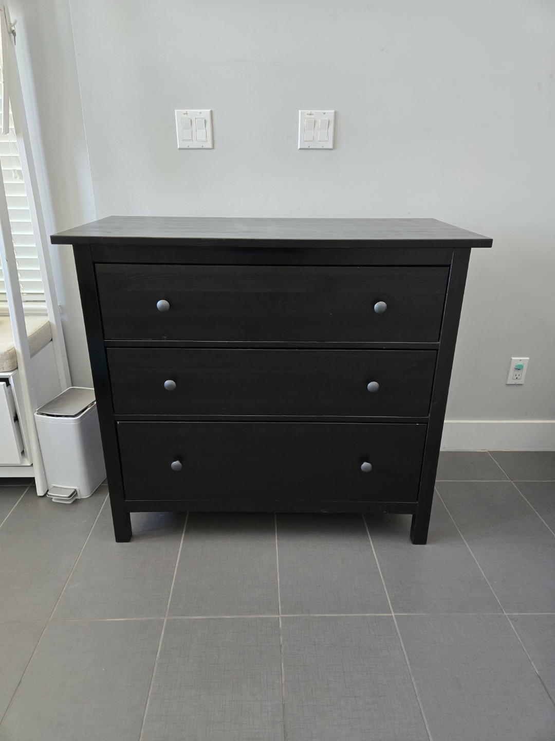 IKEA Hemnes 3-Drawer Dresser - Black-Brown