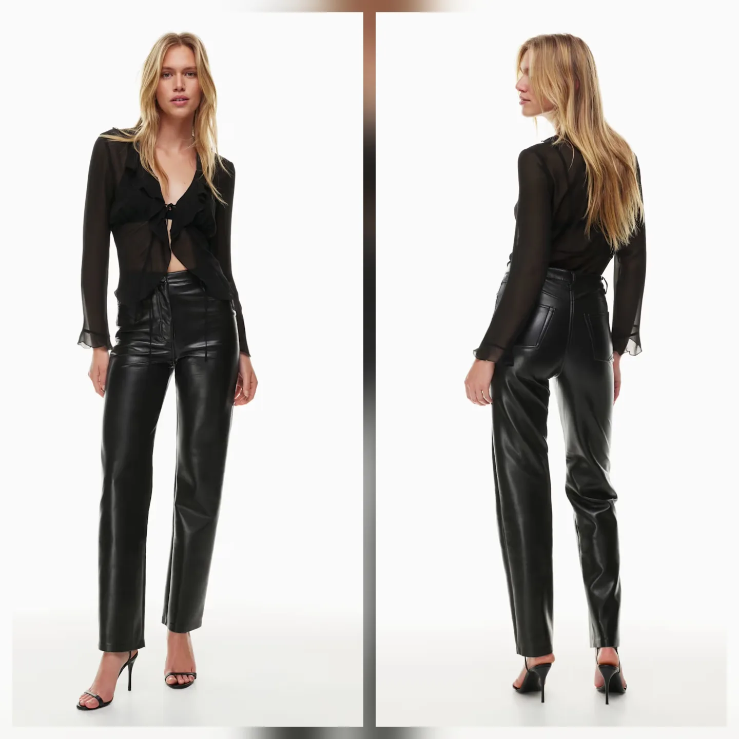 Aritzia Wilfred Melina High-Rise Faux-Leather Pants Full Size 4 image indicator(2)