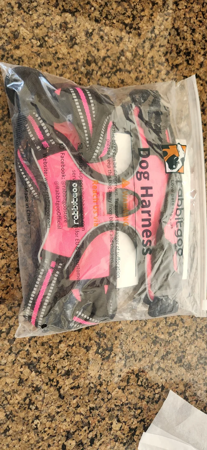 New Rabbitgoo Dog Harness, Large, Pink thumbnail