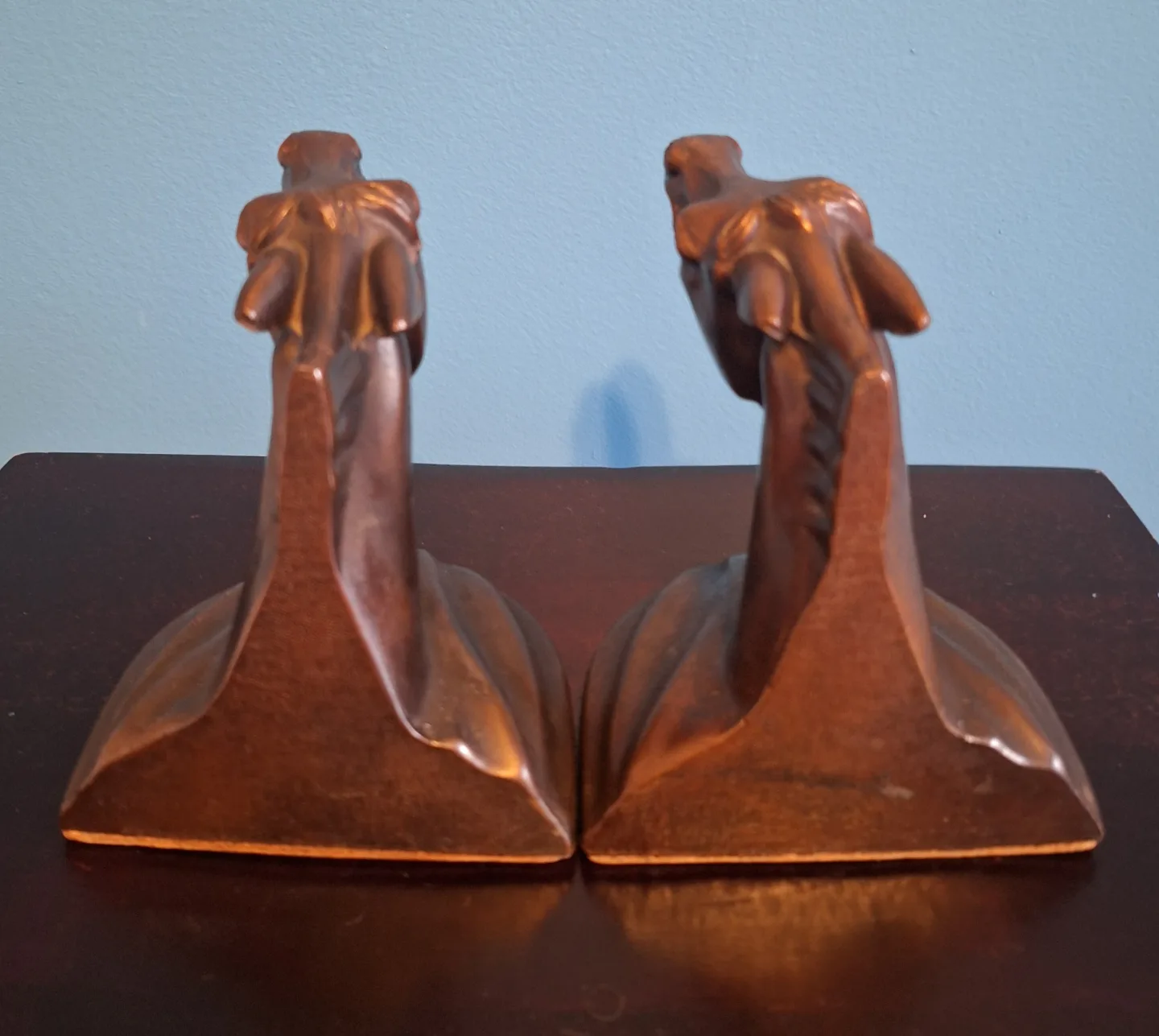 Vintage Horse Head Statues Bookends Cast Bronze Finish image indicator(3)