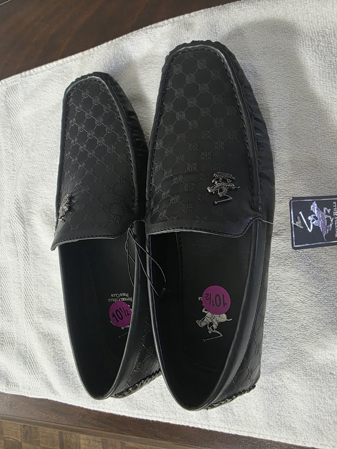 Men's Black Leather Loafers - Size 10.5