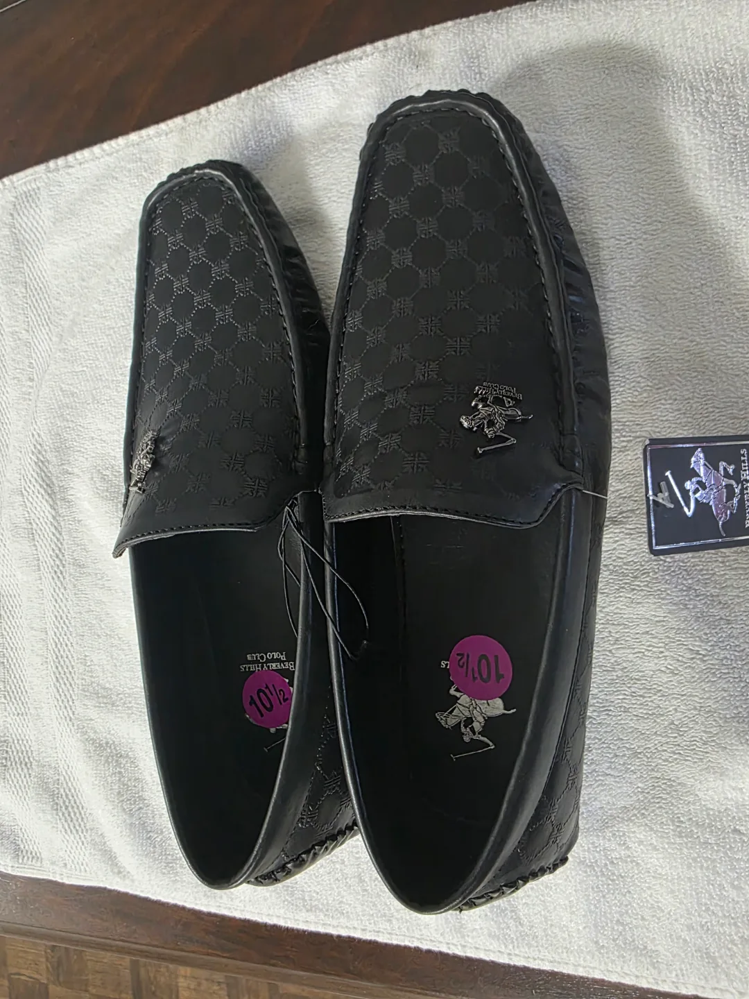 Men's Black Leather Loafers - Size 10.5 thumbnail