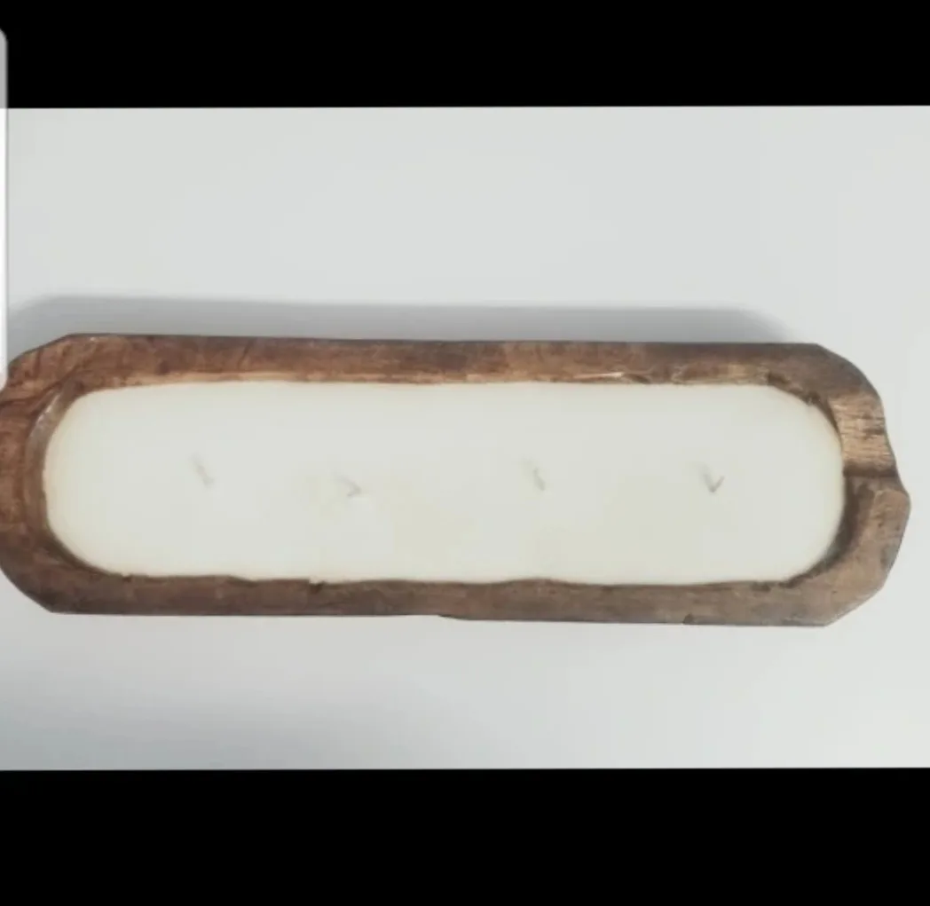 Farmhouse Dough Bowl Candle 19 inch, Soy Candle Home Decor image indicator(2)