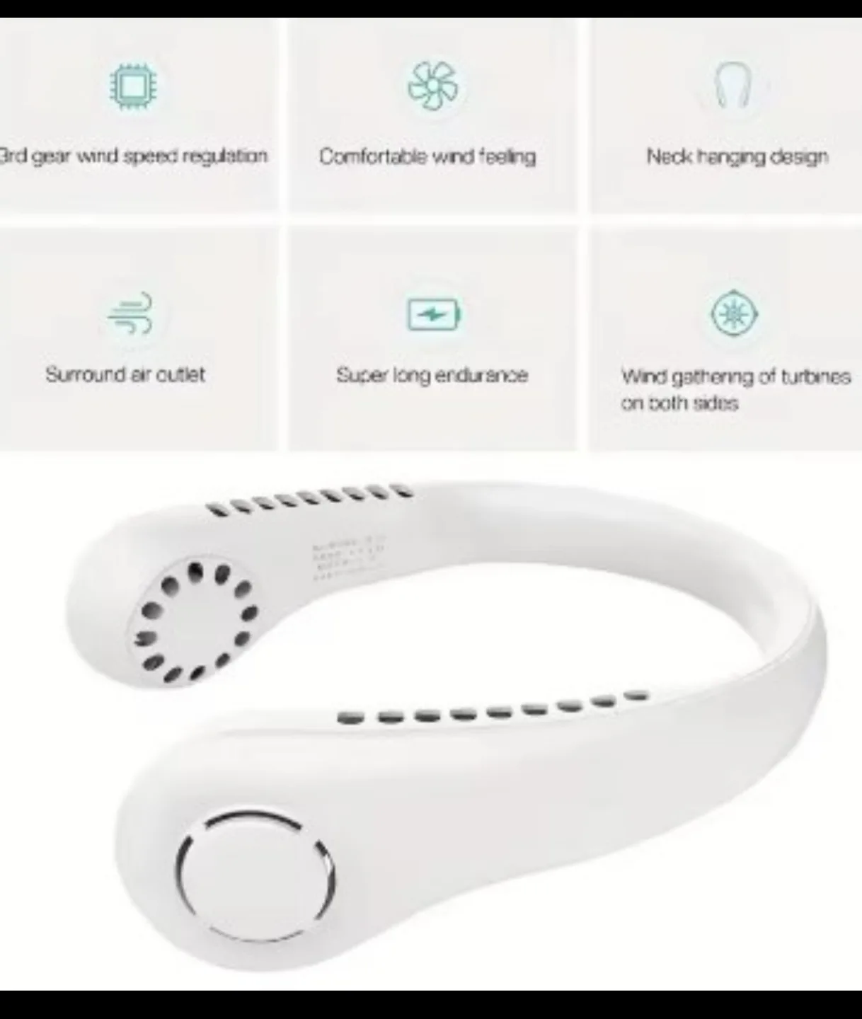 Portable Neck Fan MINI Electric bladeless fan image indicator(2)