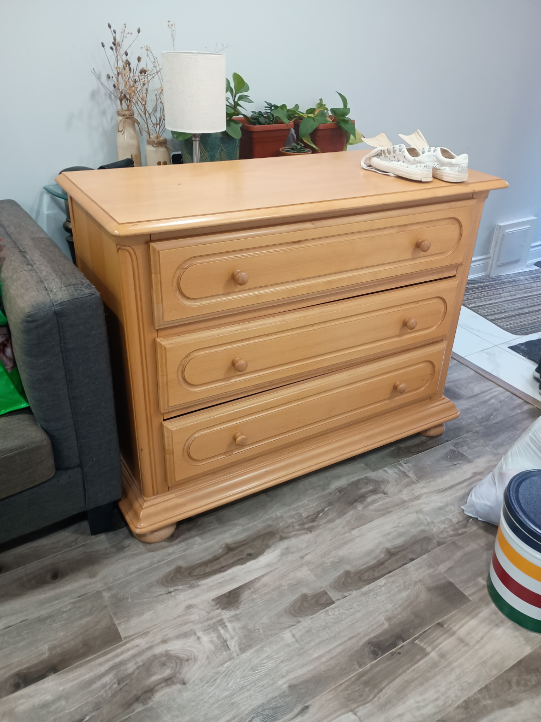 Three-Drawer Wooden Chest