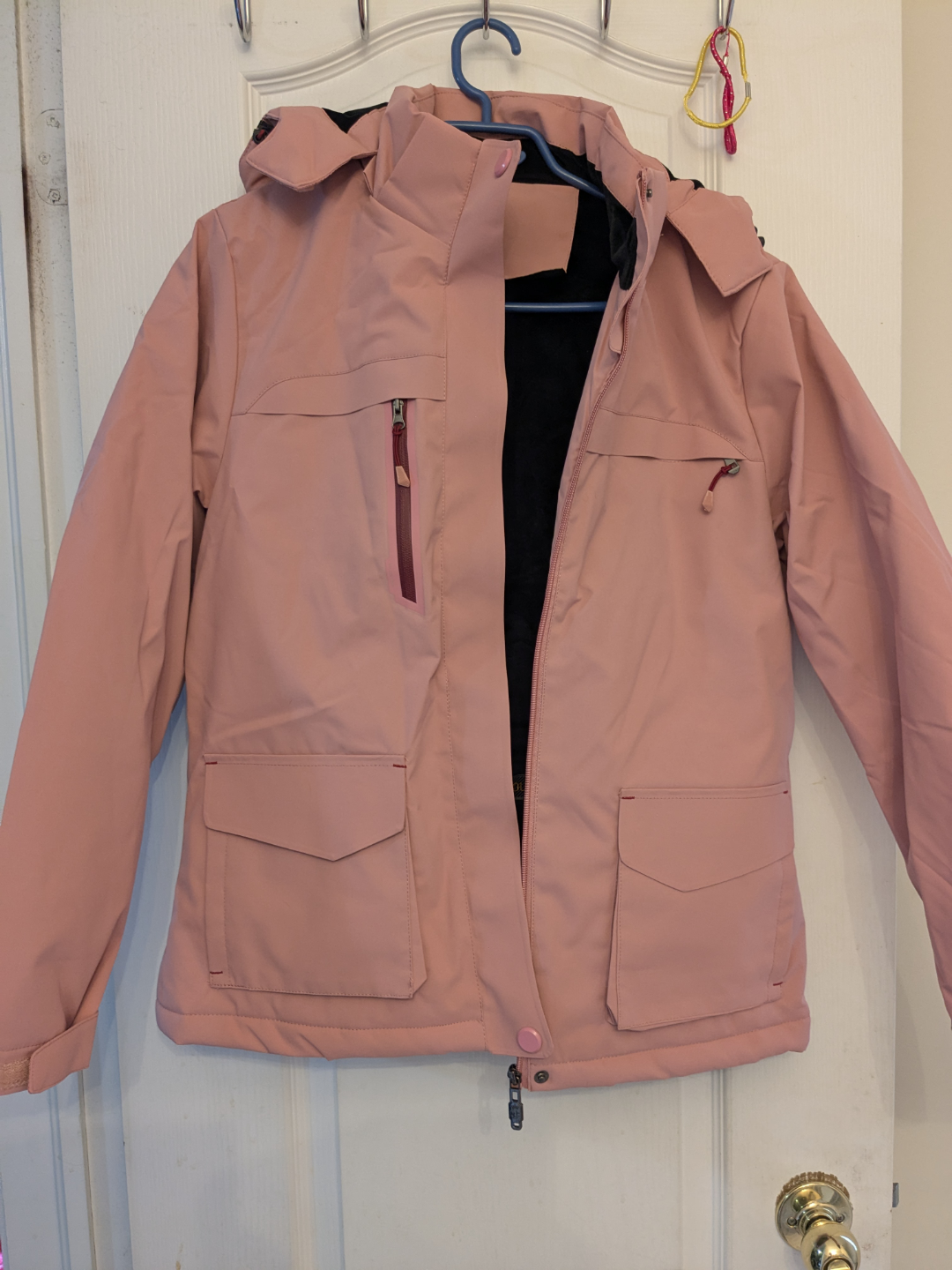 Women's Pink Heated Winter Coat Jacket