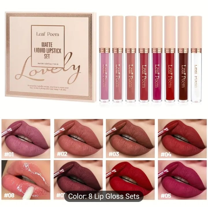 Leaf Poem Matte Liquid Lipstick Set - 8 Colors