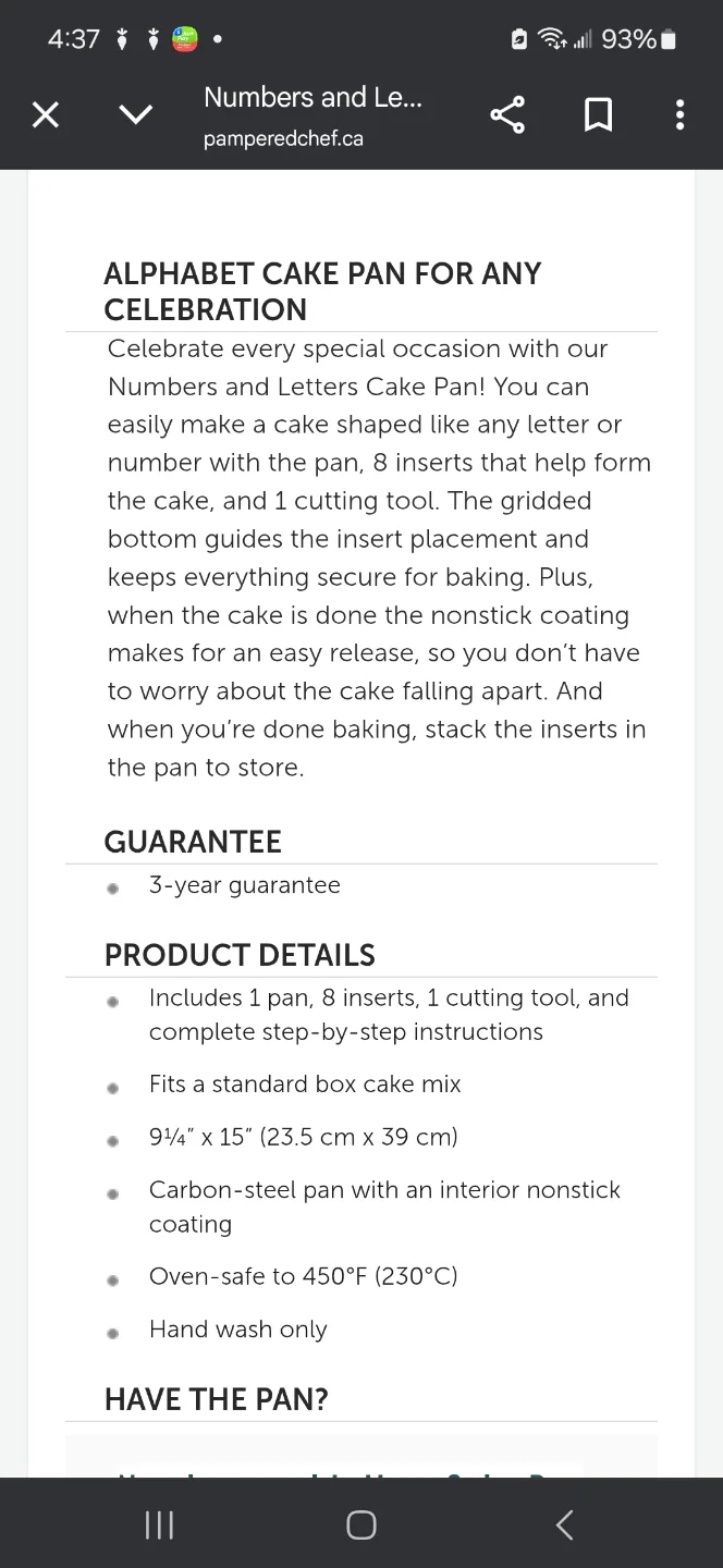 Pampered Chef Alphabet Cake Pan image indicator(10)