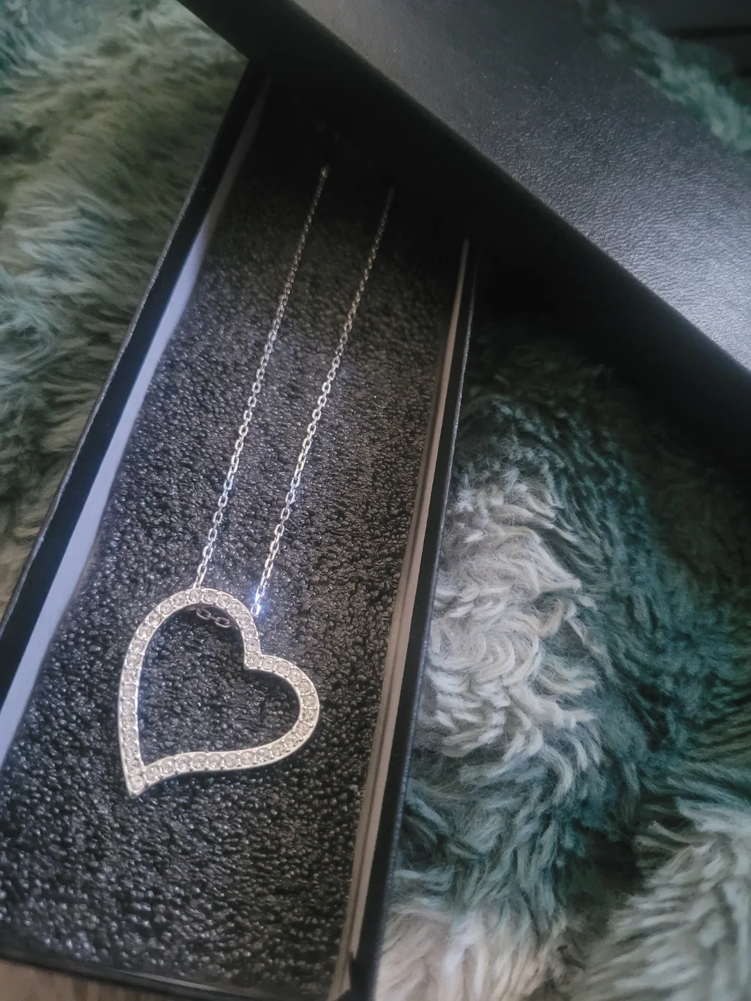 🧡Silver Heart Pendant Necklace with Cubic Zirconia thumbnail