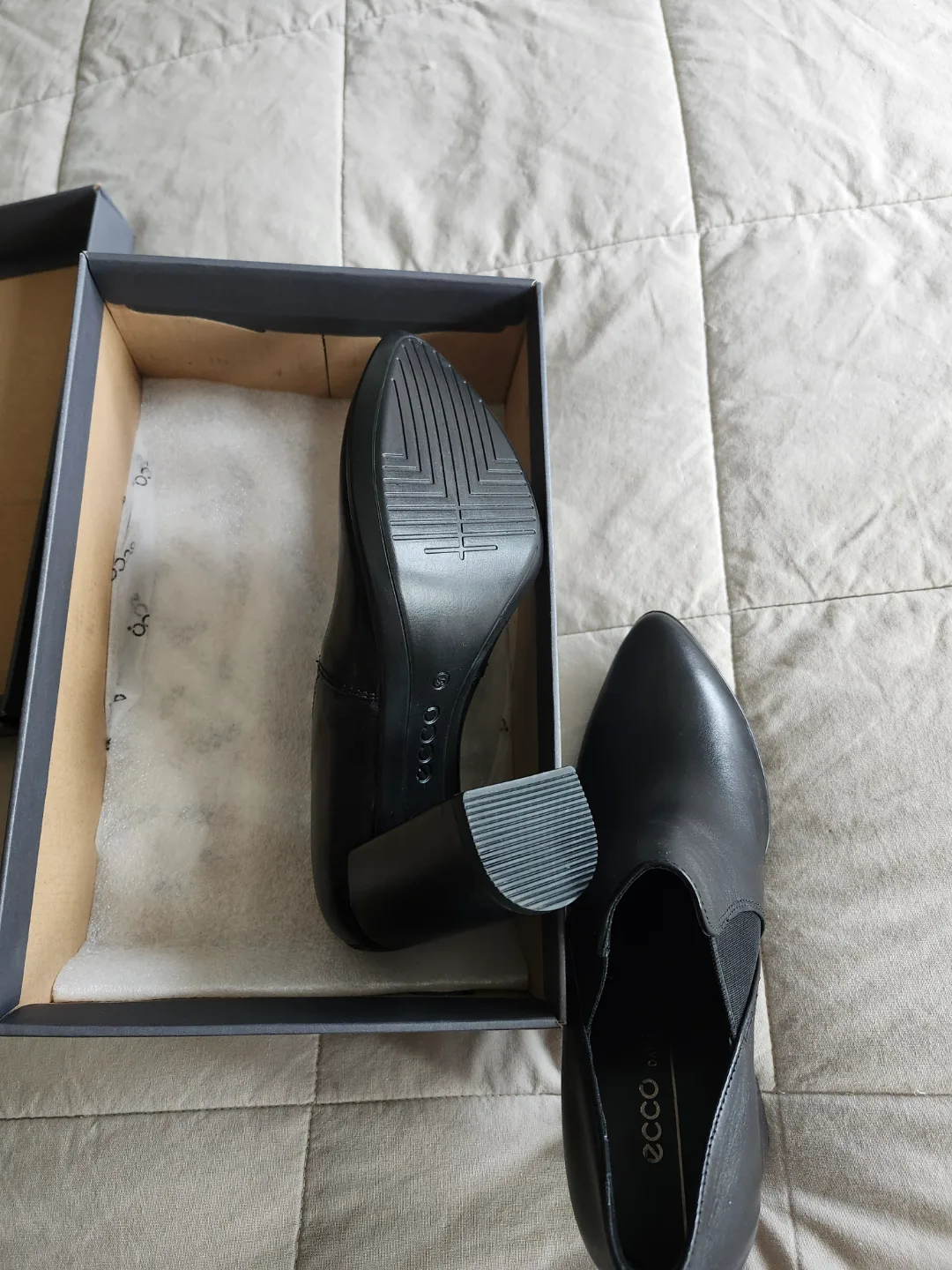 ECCO Black Leather Booties Size 6-6.5 image indicator(2)