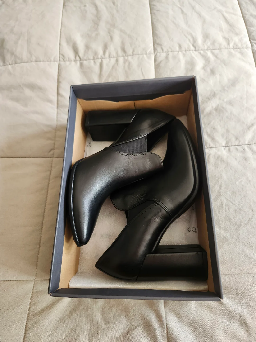 ECCO Black Leather Booties Size 6-6.5 image indicator(3)