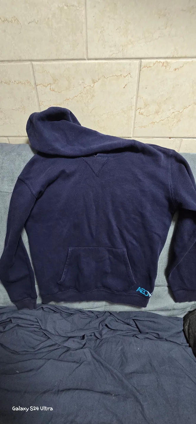 Men's Abercrombie & Fitch Navy Blue Hoodie thumbnail